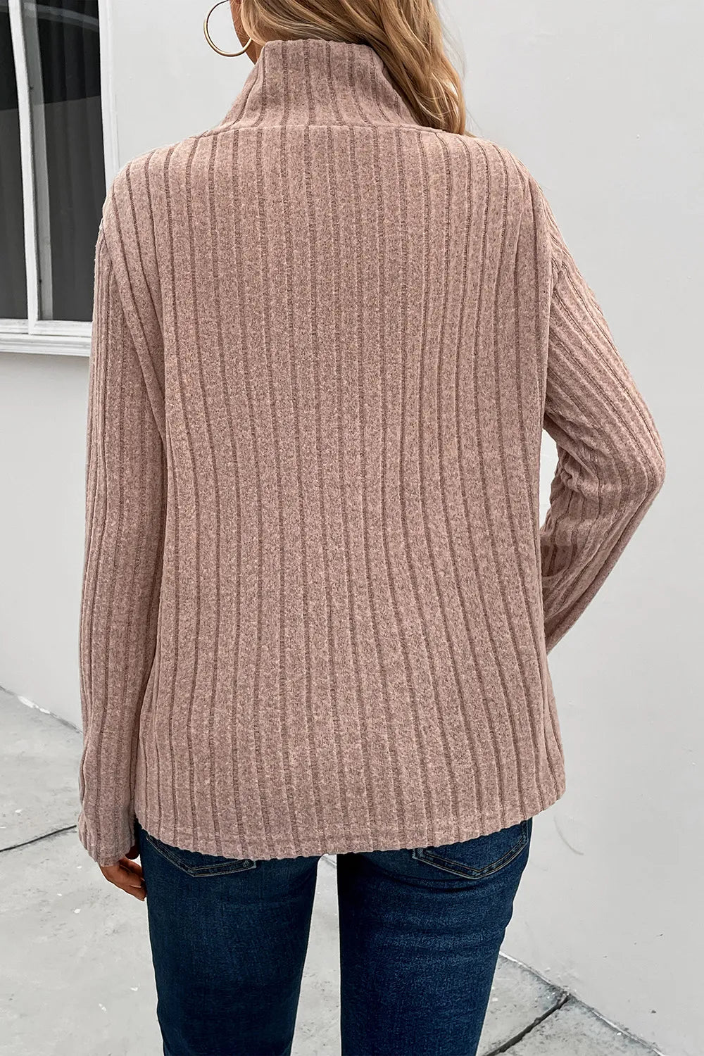 Vale Fontaine — Perfee Ribbed Turtleneck Long Sleeve Sweater, alternate view 2
