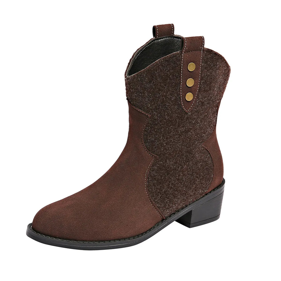 Bellamy Saint-Clair — Round Toe Block Heels Boots Fashion Footwear, alternate view 2