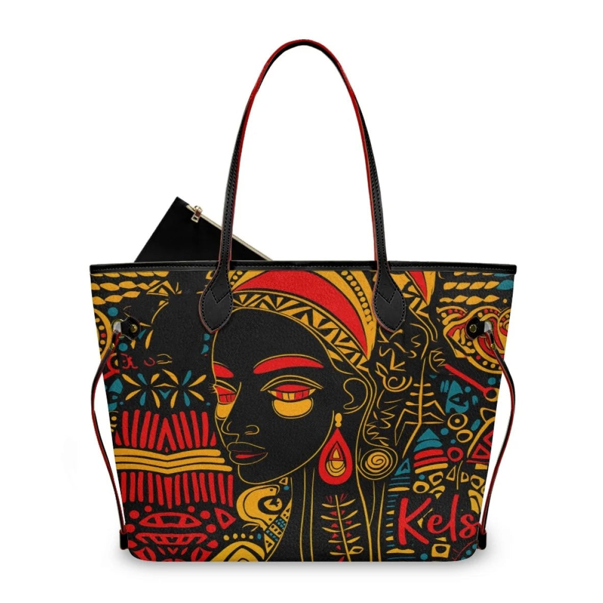 African Girls™ — Large Leather Tote Bags, alternate view 2