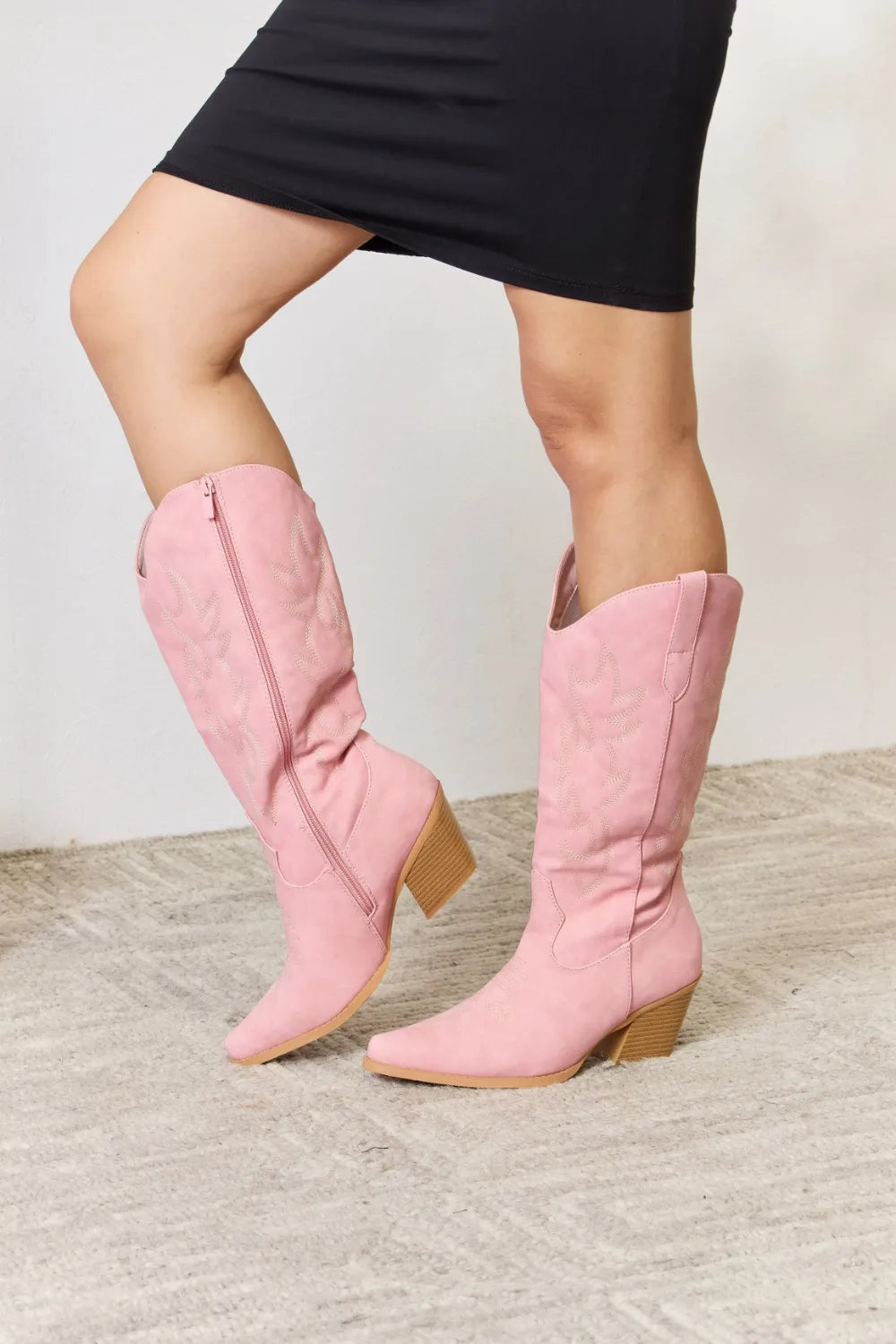 Bellamy Sorrento — Forever Link Knee High Cowboy Boots PINK Fashion Footwear, alternate view 3