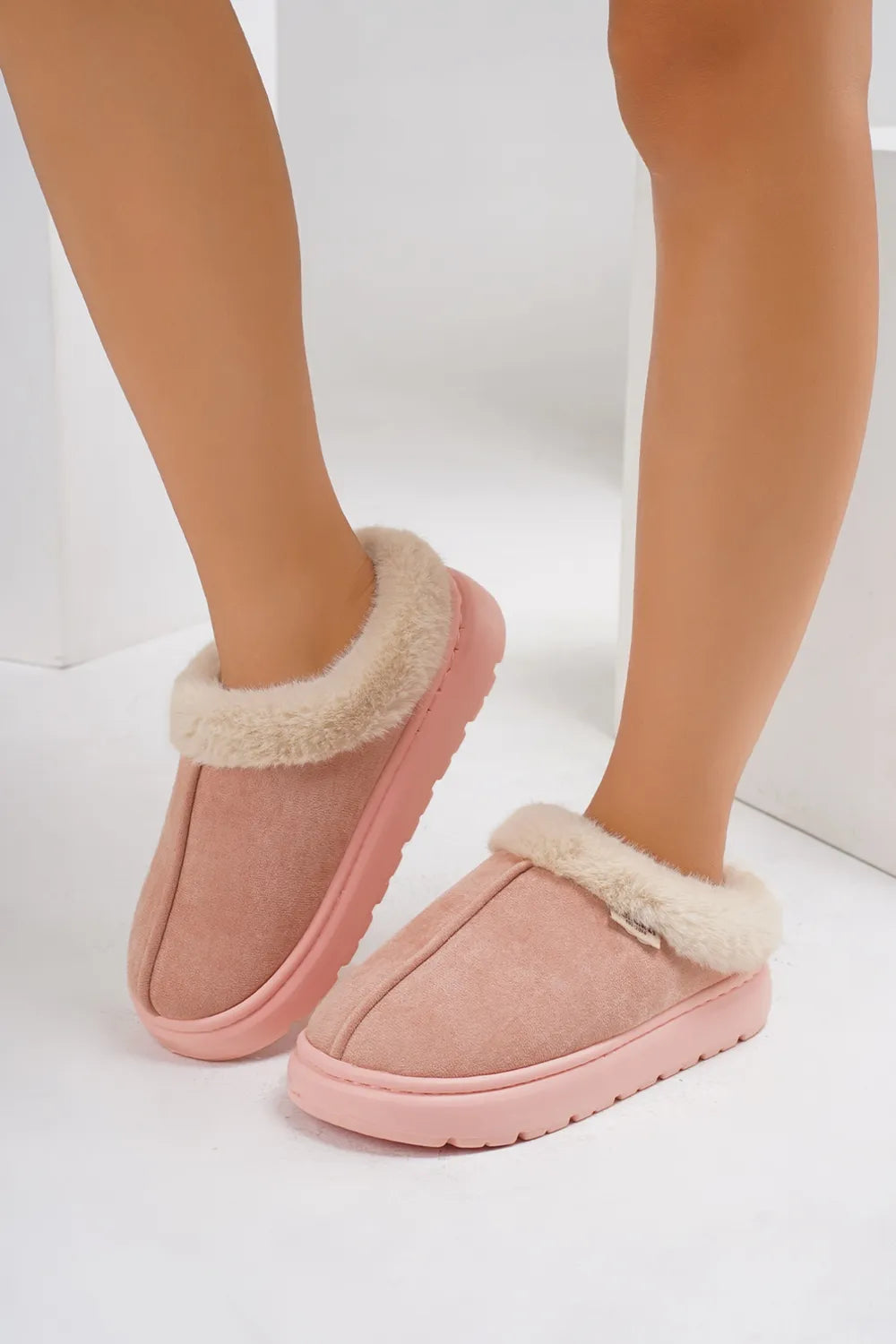 Blaise Allegra — Furry Round Toe Platform Slippers Fashion Footwear, alternate view 9