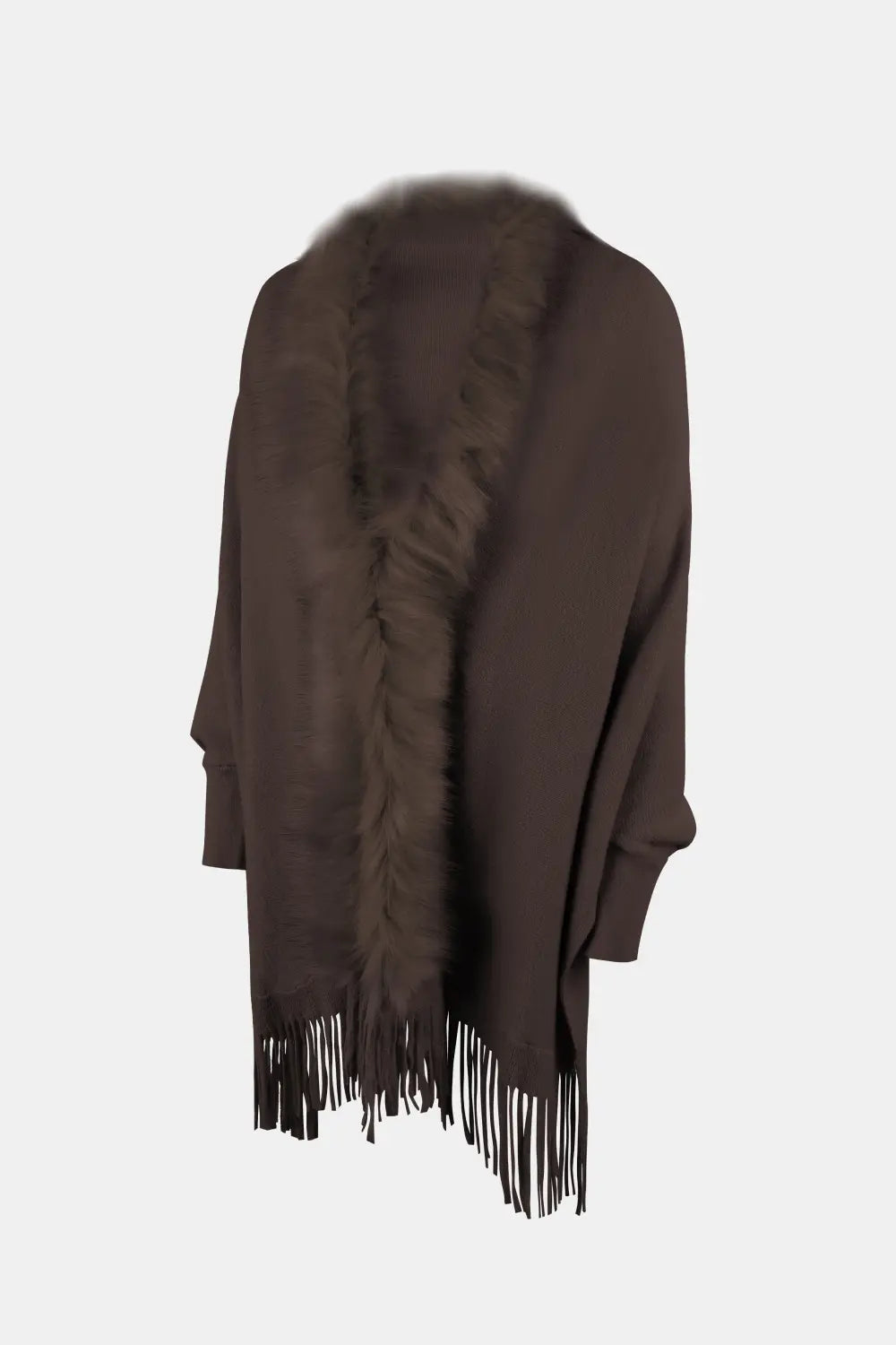Blaise Versailles — Fringe Open Front Long Sleeve Poncho, alternate view 18