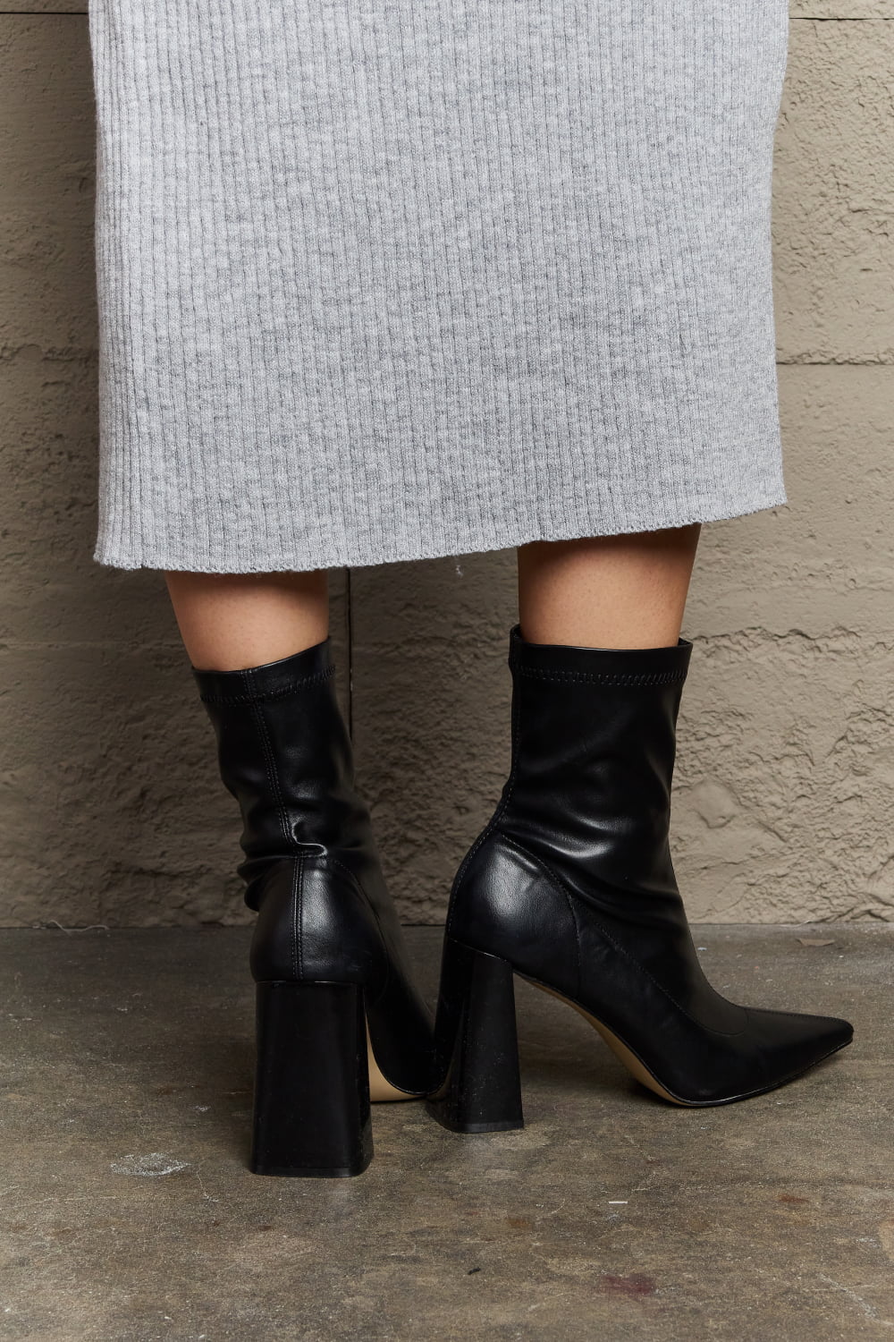 Hollis Laurent — Weeboo Stacy Block Heel Sock Boots, alternate view 4