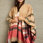 e.Luna Plaid Shawl Poncho Cardigan - Opulent Empiree.Luna Plaid Shawl Poncho CardiganOpulent EmpireClothing