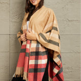 e.Luna Plaid Shawl Poncho Cardigan - Opulent Empiree.Luna Plaid Shawl Poncho CardiganOpulent EmpireClothing