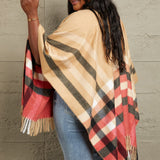 e.Luna Plaid Shawl Poncho Cardigan - Opulent Empiree.Luna Plaid Shawl Poncho CardiganOpulent EmpireClothing