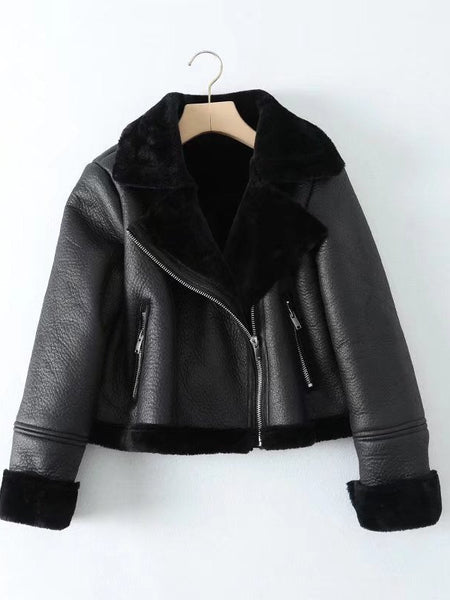 European And American Urban Leisure Lapel Fur Integrated Short Coat - Opulent EmpireEuropean And American Urban Leisure Lapel Fur Integrated Short CoatOpulent EmpireLadies Coats and Jackets