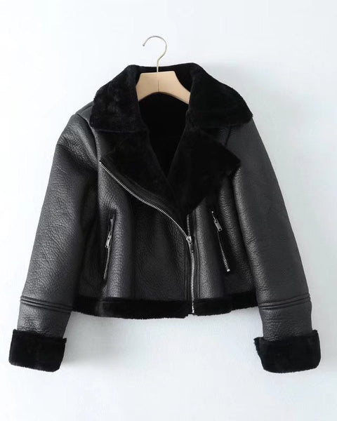 European And American Urban Leisure Lapel Fur Integrated Short Coat - Opulent EmpireEuropean And American Urban Leisure Lapel Fur Integrated Short CoatOpulent EmpireLadies Coats and Jackets