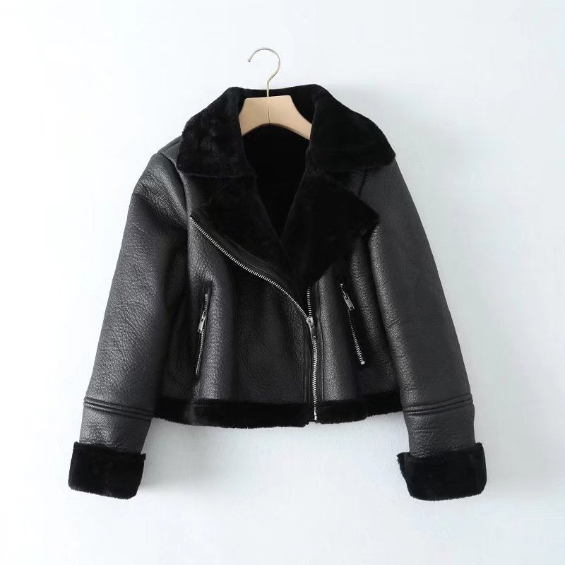 European And American Urban Leisure Lapel Fur Integrated Short Coat - Opulent EmpireEuropean And American Urban Leisure Lapel Fur Integrated Short CoatOpulent EmpireLadies Coats and Jackets