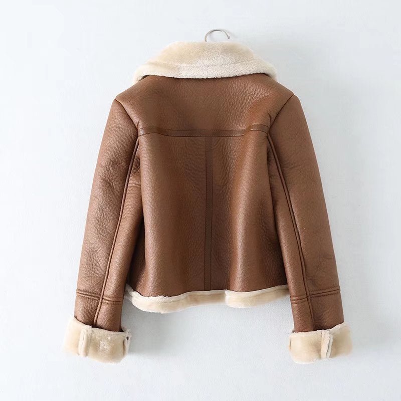 European And American Urban Leisure Lapel Fur Integrated Short Coat - Opulent EmpireEuropean And American Urban Leisure Lapel Fur Integrated Short CoatOpulent EmpireLadies Coats and Jackets