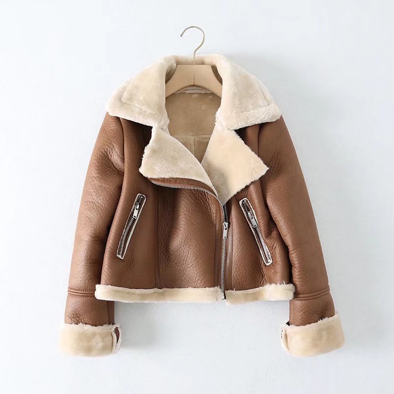 European And American Urban Leisure Lapel Fur Integrated Short Coat - Opulent EmpireEuropean And American Urban Leisure Lapel Fur Integrated Short CoatOpulent EmpireLadies Coats and Jackets