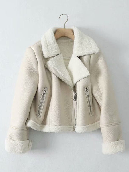 European And American Urban Leisure Lapel Fur Integrated Short Coat - Opulent EmpireEuropean And American Urban Leisure Lapel Fur Integrated Short CoatOpulent EmpireLadies Coats and Jackets