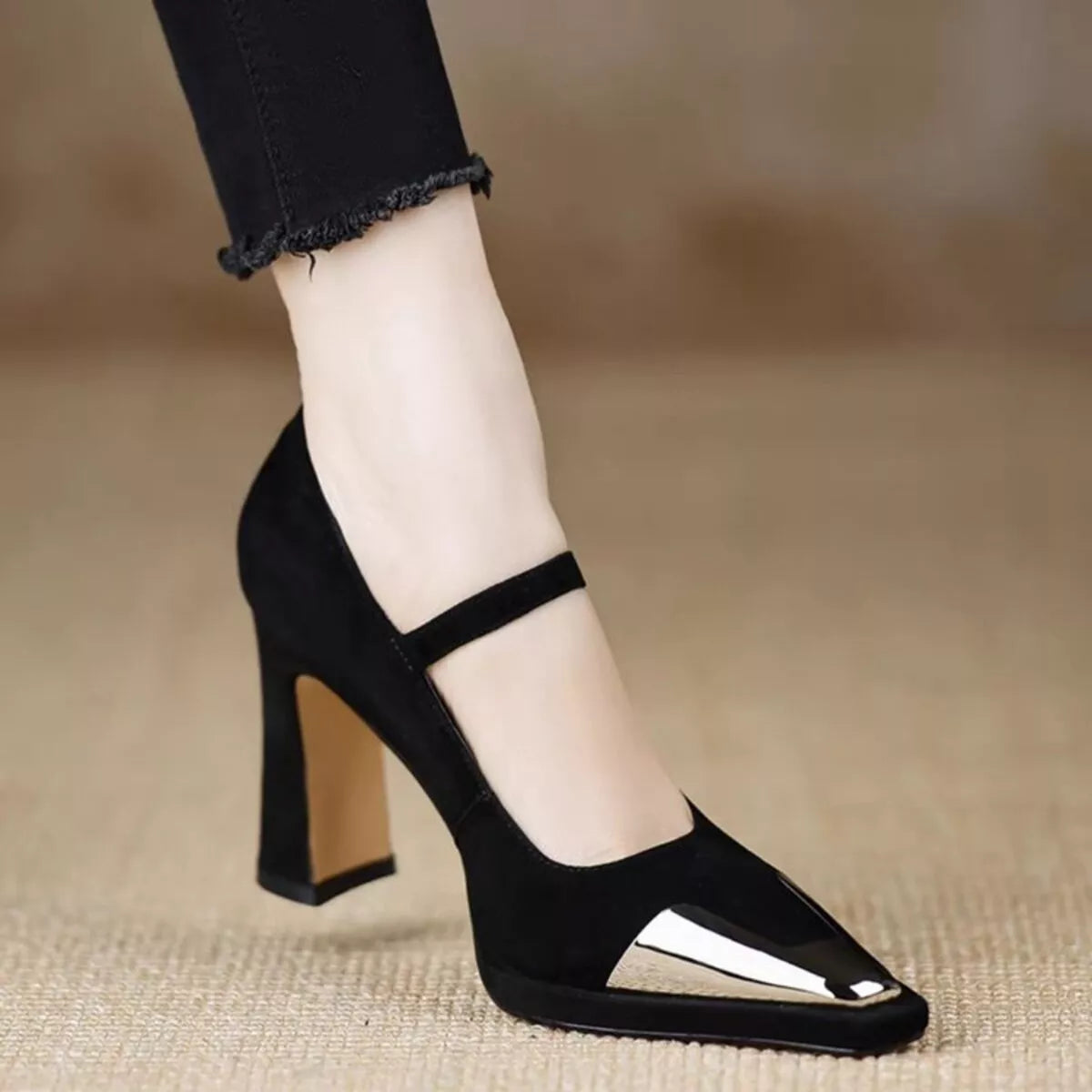 Fable Fiorenza — Point Toe Block Heels Pumps Fashion Footwear