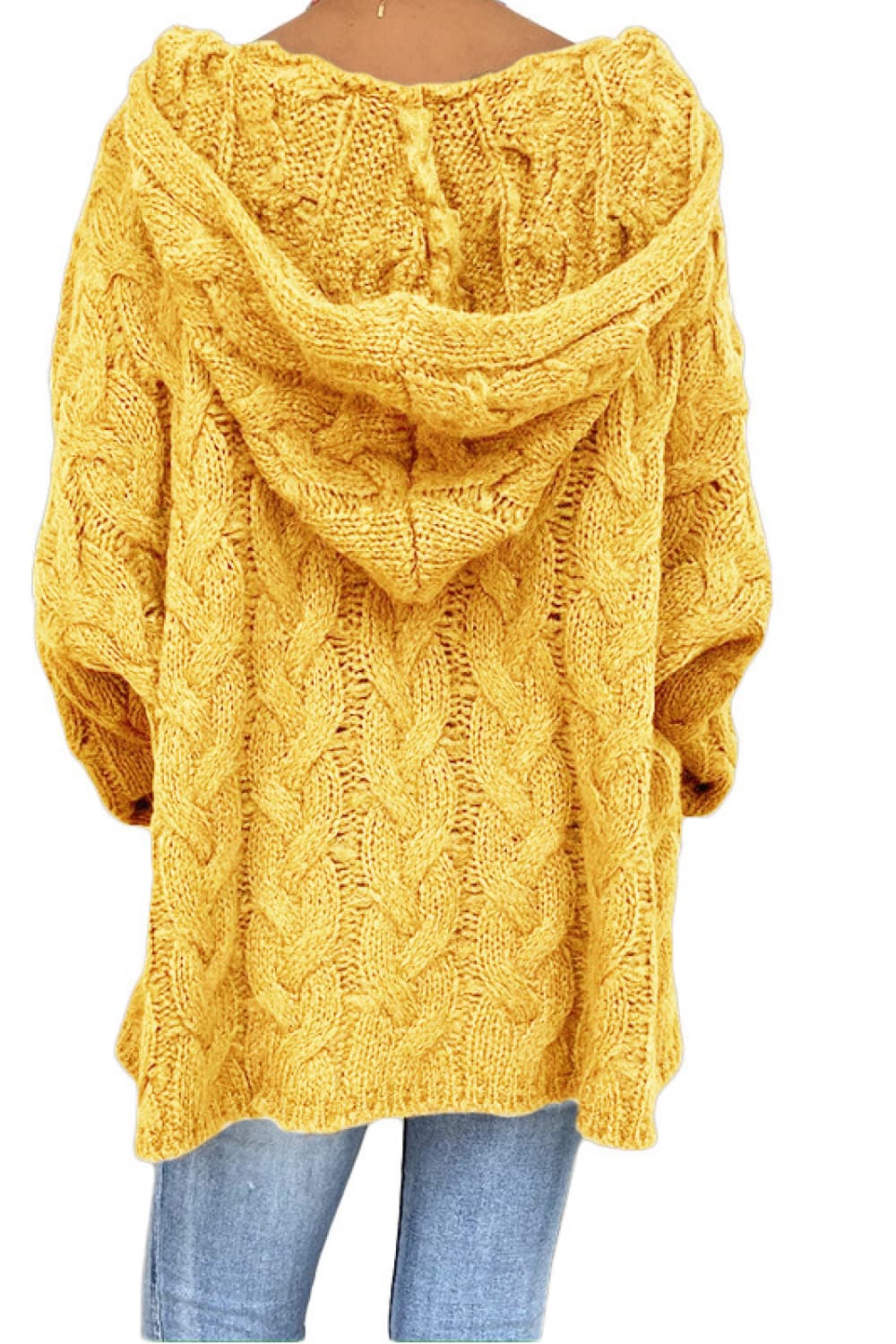 Winter Rivière — Cable-Knit Hooded Sweater, alternate view 14
