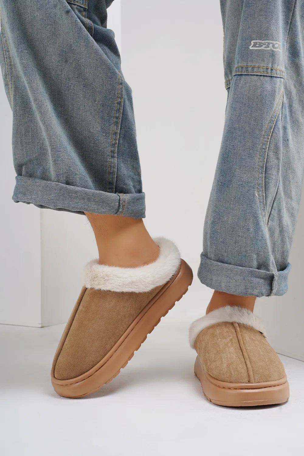 Blaise Allegra — Furry Round Toe Platform Slippers Fashion Footwear, alternate view 2