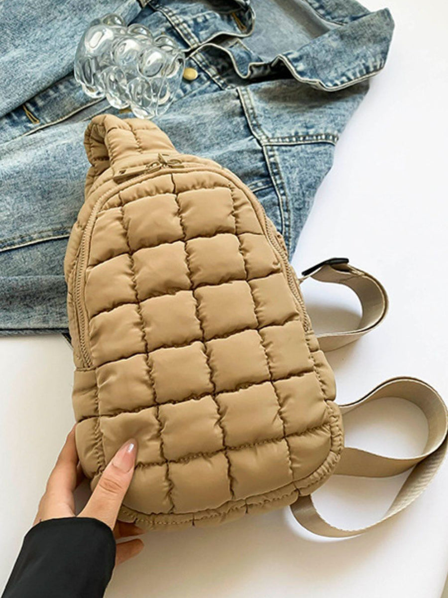 Quilted Nylon Crossbody  Bag