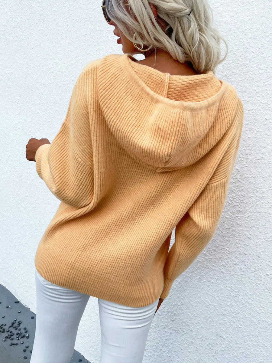 Paris Bellamy — Drawstring Dropped Shoulder Hooded Sweater, alternate view 2