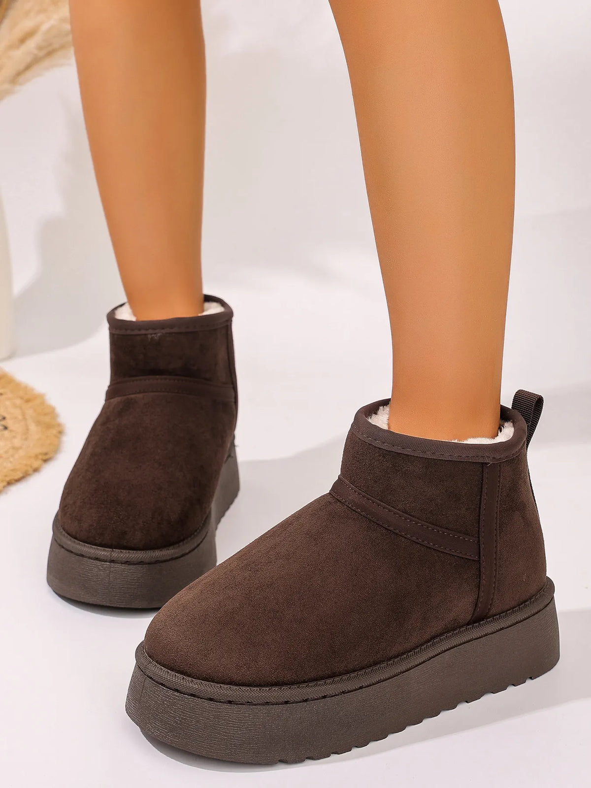 Ocean Bellini — Platform Winter Ankle Boots with Cozy Fleece Lining Fashion Footwear, alternate view 10