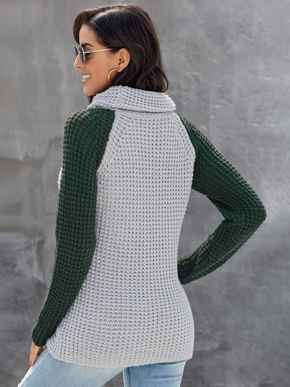 Monroe Rivière — Contrast Decorative Button Turtleneck Sweater, alternate view 14