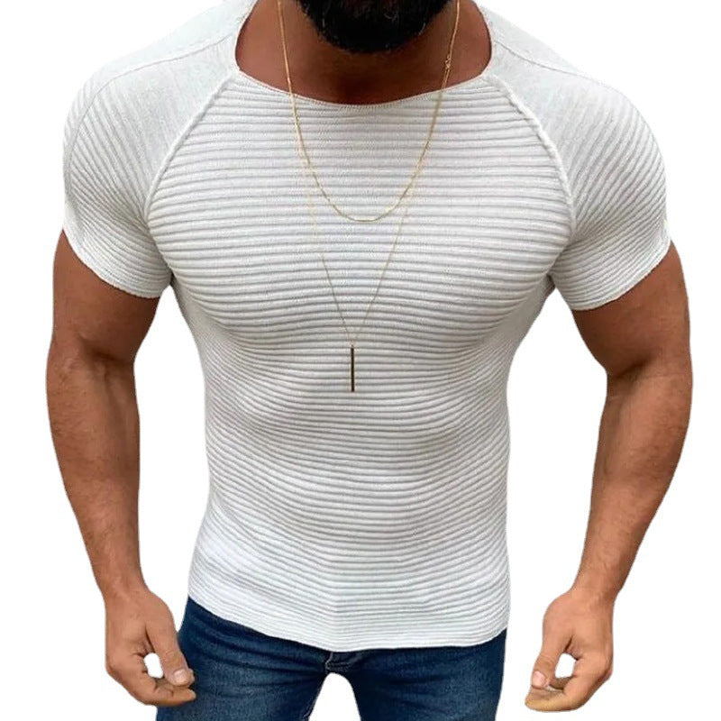 Men's Plus Size Round Neck Short Sleeve Top - Opulent Empire
