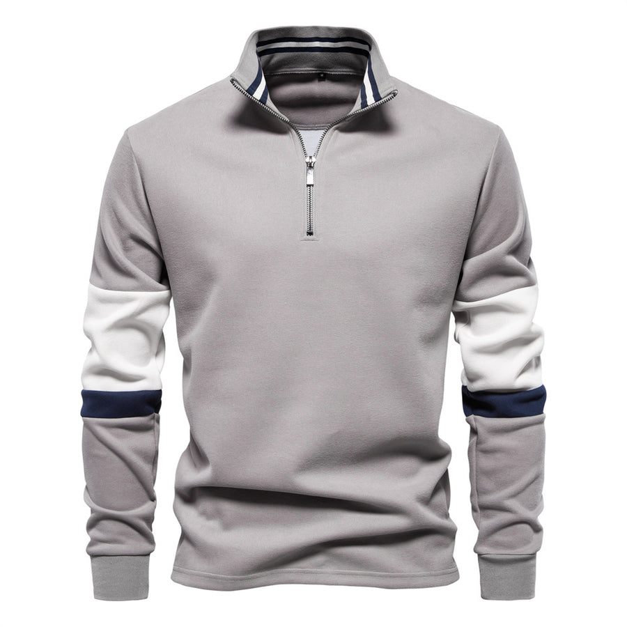 Men's Color Block Long Sleeve Polo - Opulent Empire