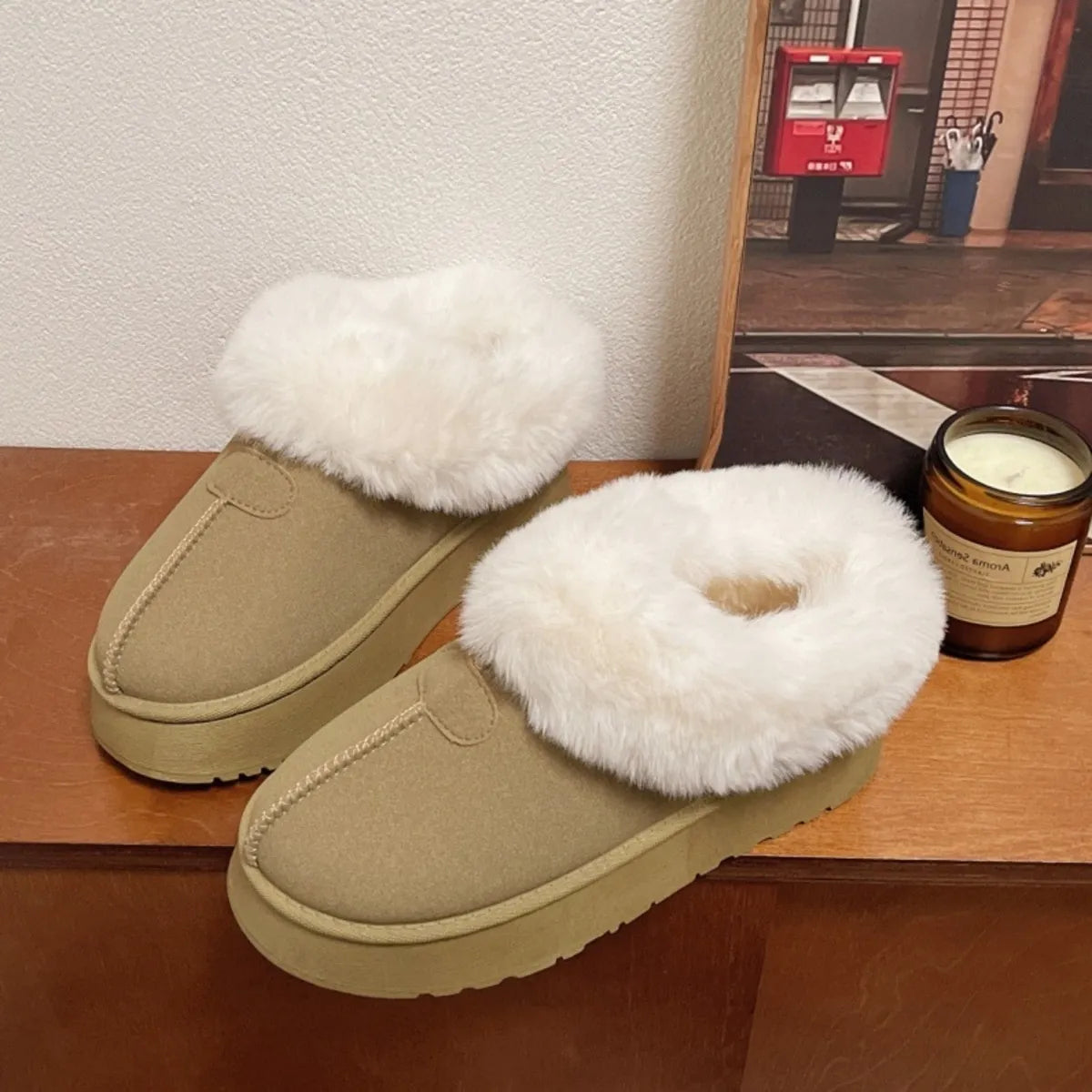 Wren Bellini — Cozy Furry Platform Boots Fashion Footwear