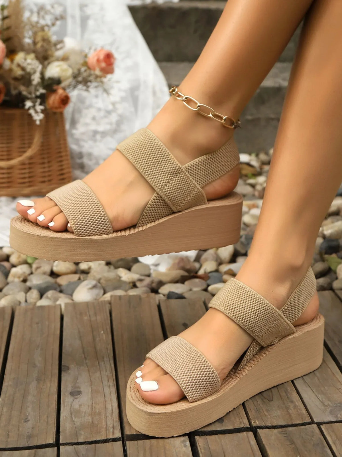 Sasha Bellini — Leopard Open Toe Wedge Sandals Fashion Footwear, alternate view 7