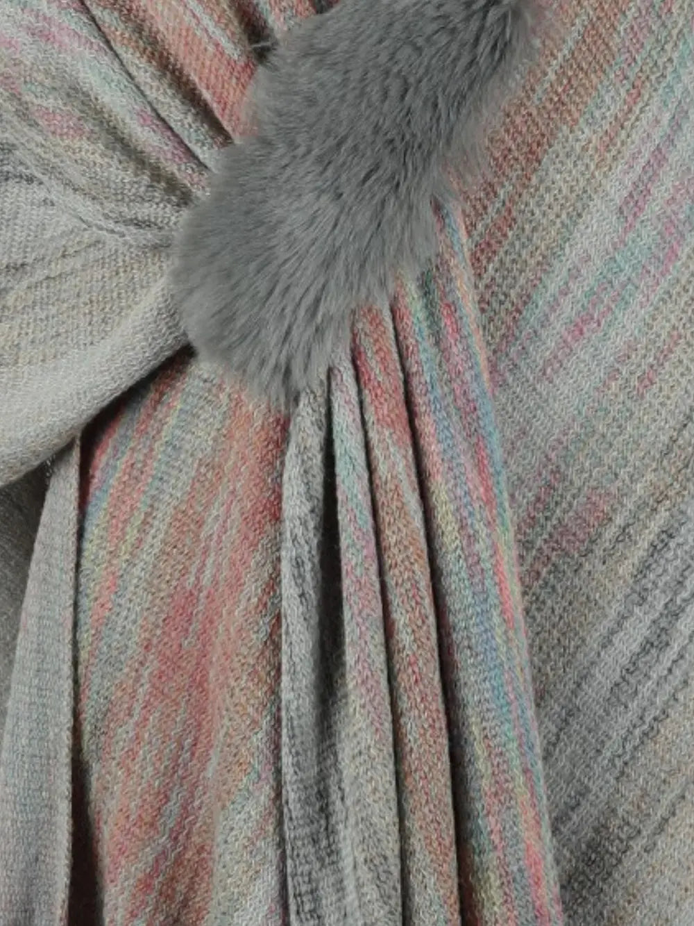 Winter Versailles — Heathered Fringe Hem Poncho, alternate view 16