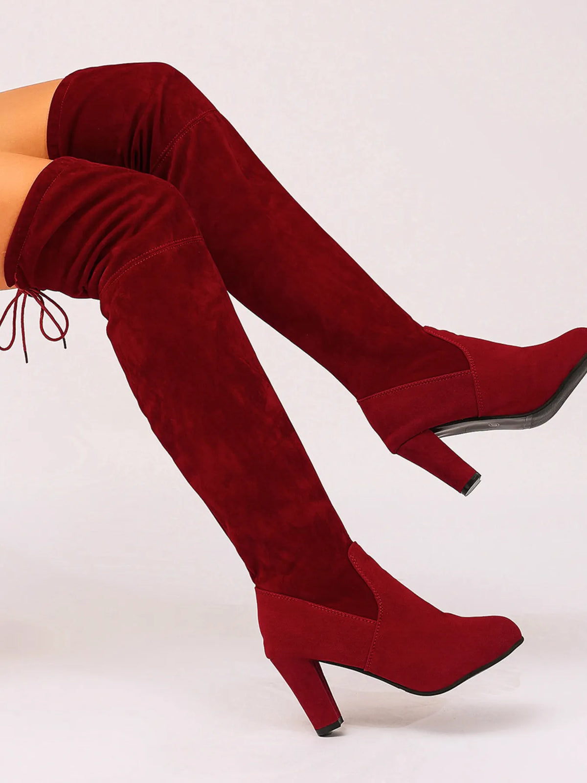 Dove Venturi — Suede Over-The-Knee High Heel Boots, alternate view 8