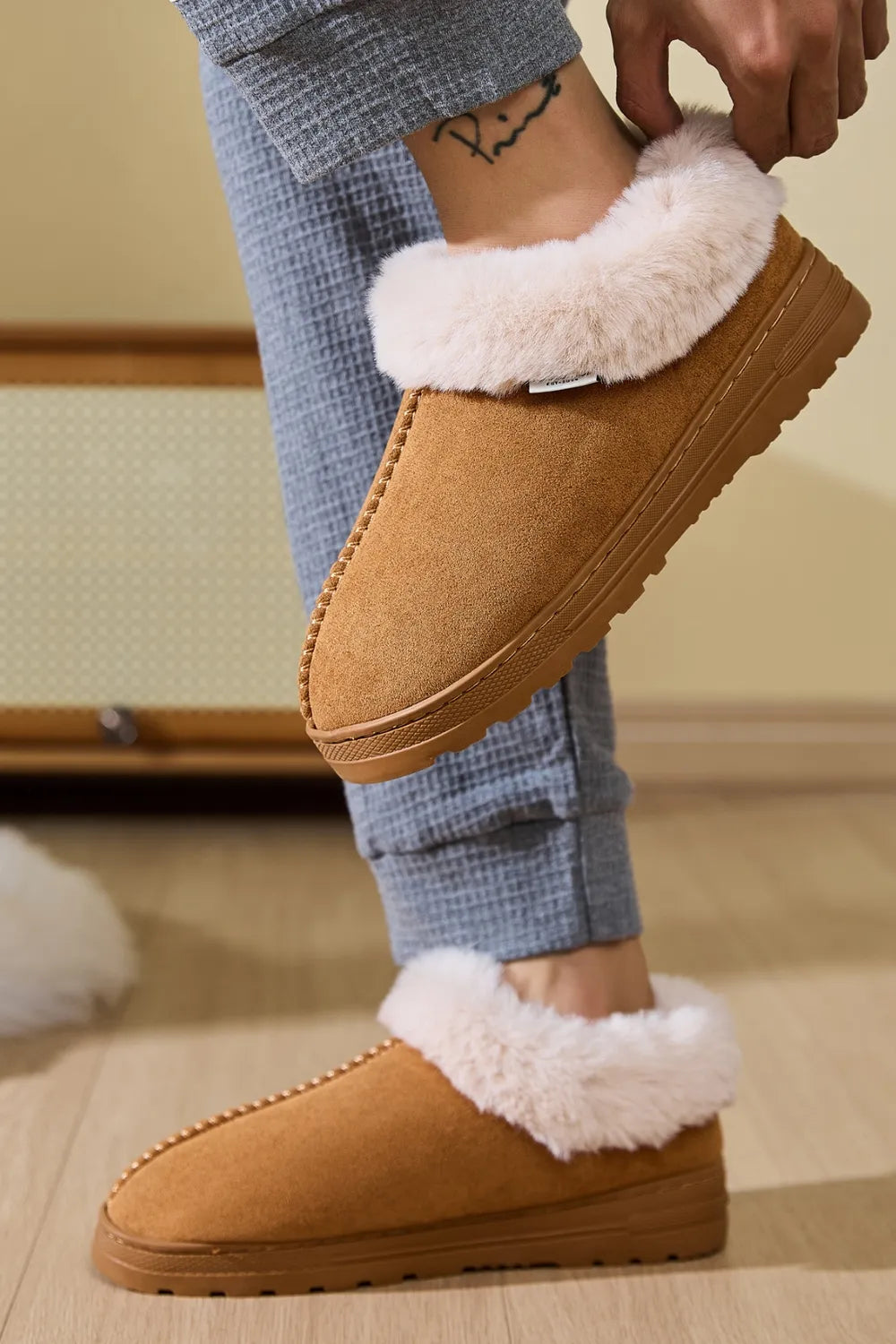 Rain Fiorenza — Faux Fur Round Toe Platform Slippers Fashion Footwear, alternate view 8