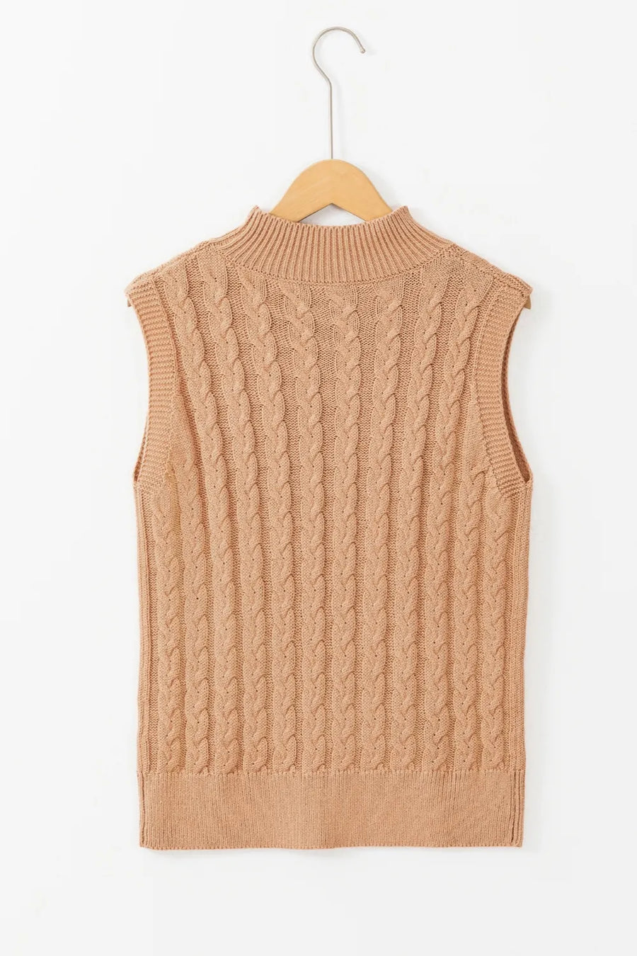 Finley Moreau — Cable-Knit Mock Neck Sweater Vest, alternate view 2