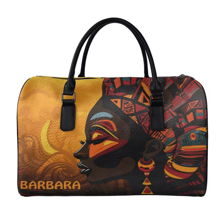 Zahara™ | Elegant African Warrior Faith Leather Duffel - Opulent Empire