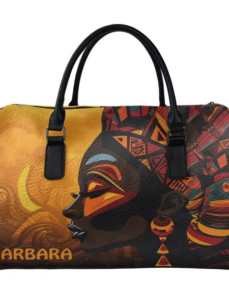 Zahara™ | Elegant African Warrior Faith Leather Duffel - Opulent Empire