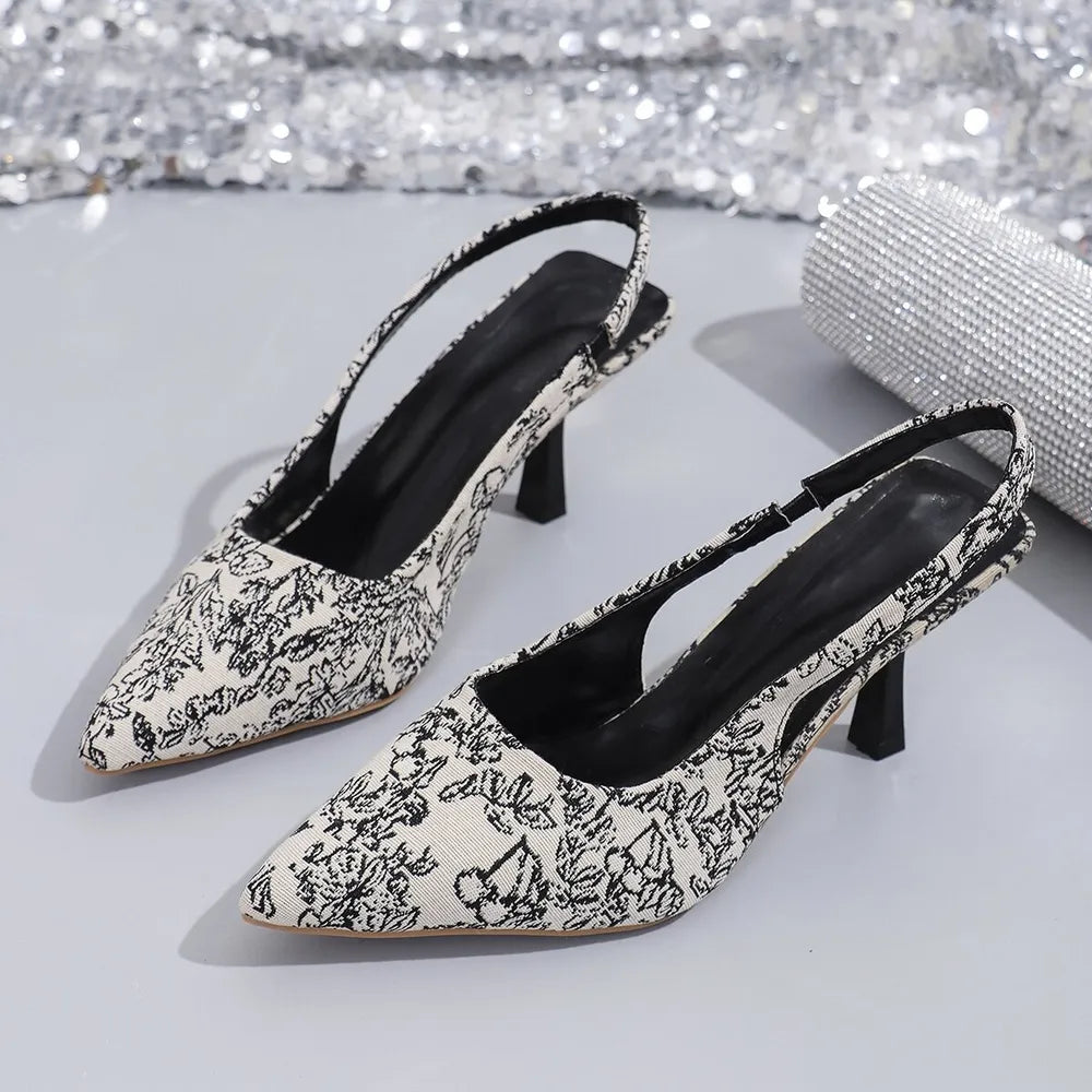 Harbor Sorrento — Floral Point Toe Slingback Pumps Fashion Footwear, alternate view 6