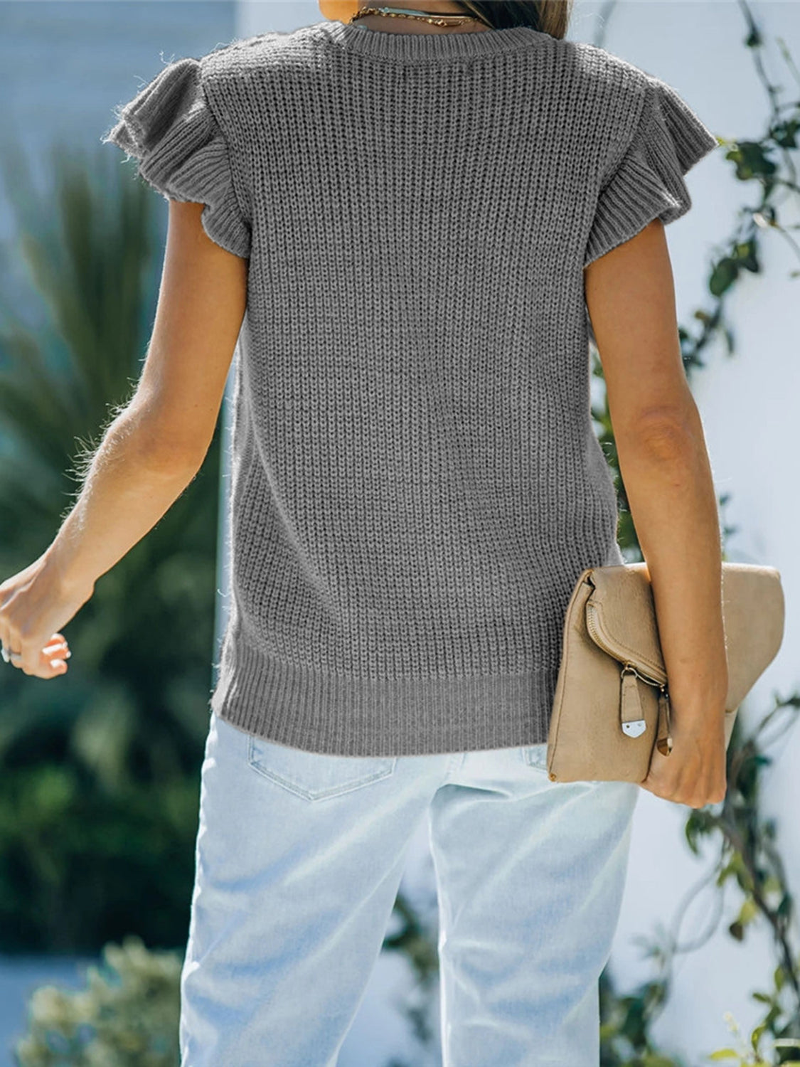 Noa Rivière — Round Neck Cap Sleeve Sweater, alternate view 6
