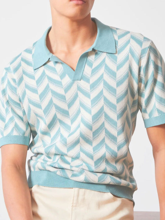 Men's Plus Size Contrast Short Sleeve Polo - Opulent Empire