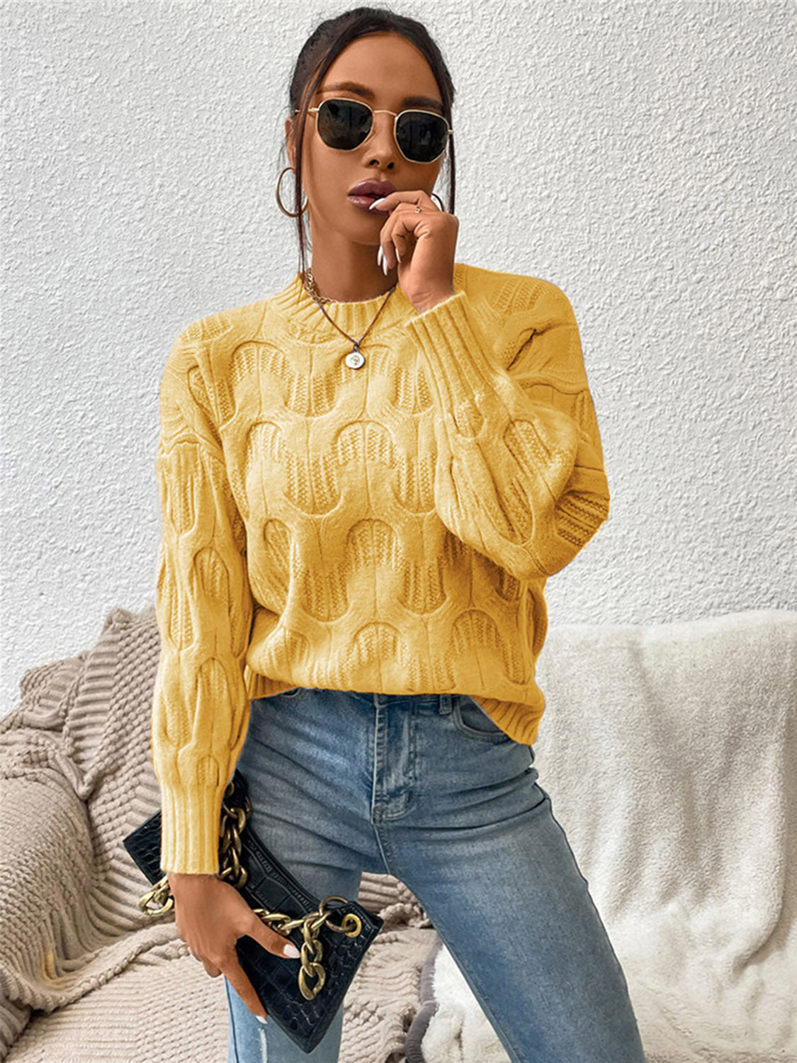 Monroe Delacroix — Round Neck Long Sleeve Sweater, alternate view 18