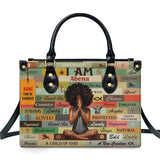 Luxury African Girl Print Leather Top-Handle Tote Handbag for Women