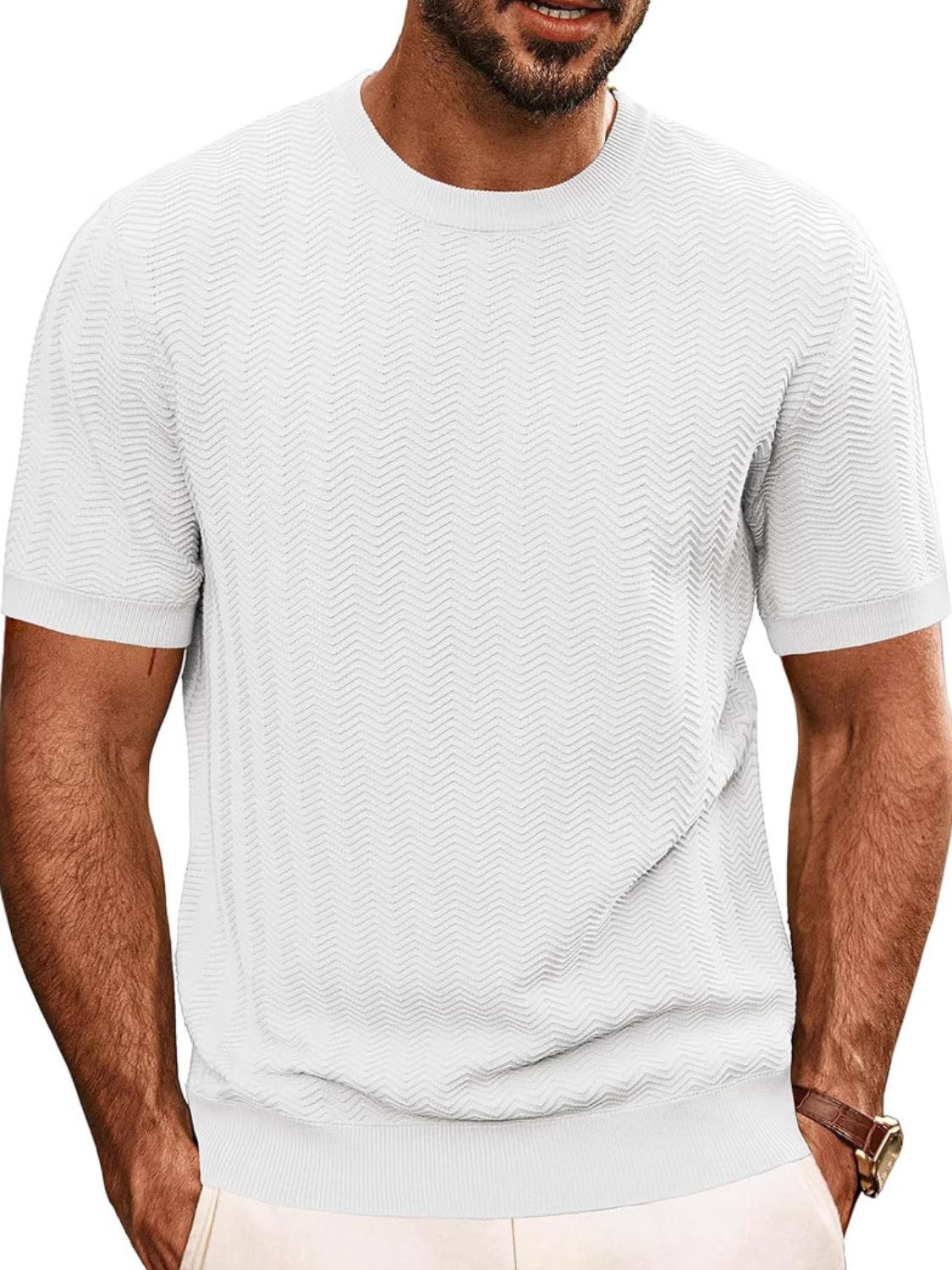 Emilian — Men's Full Size Round Neck Short Sleeve T-Shirt Plus Size, alternate view 3