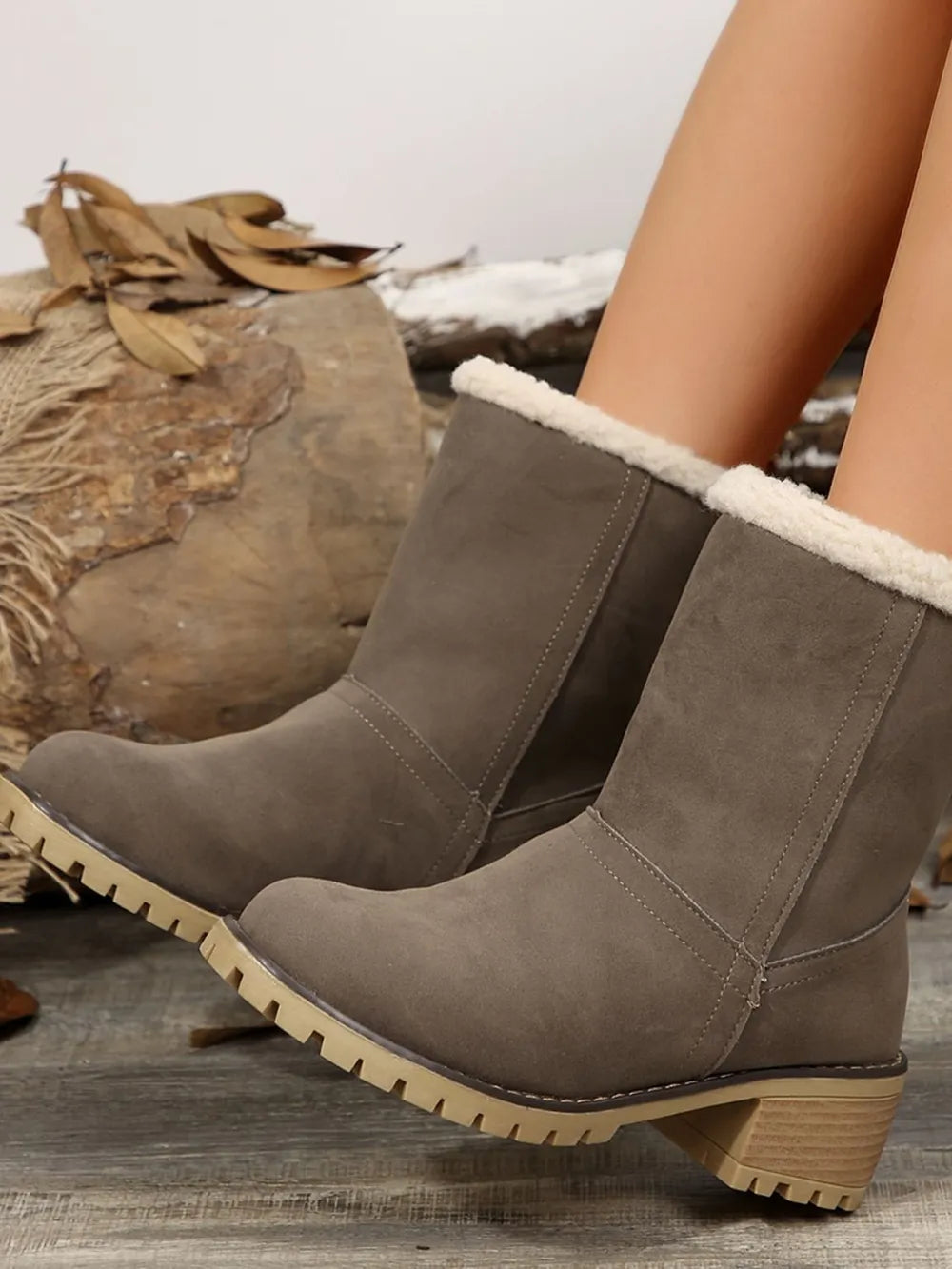 Finley Saint-Clair — Thermal Fuzzy Block Heel Boots, alternate view 18