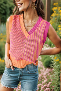 Noa Bellamy — Contrast V-Neck Sweater Vest