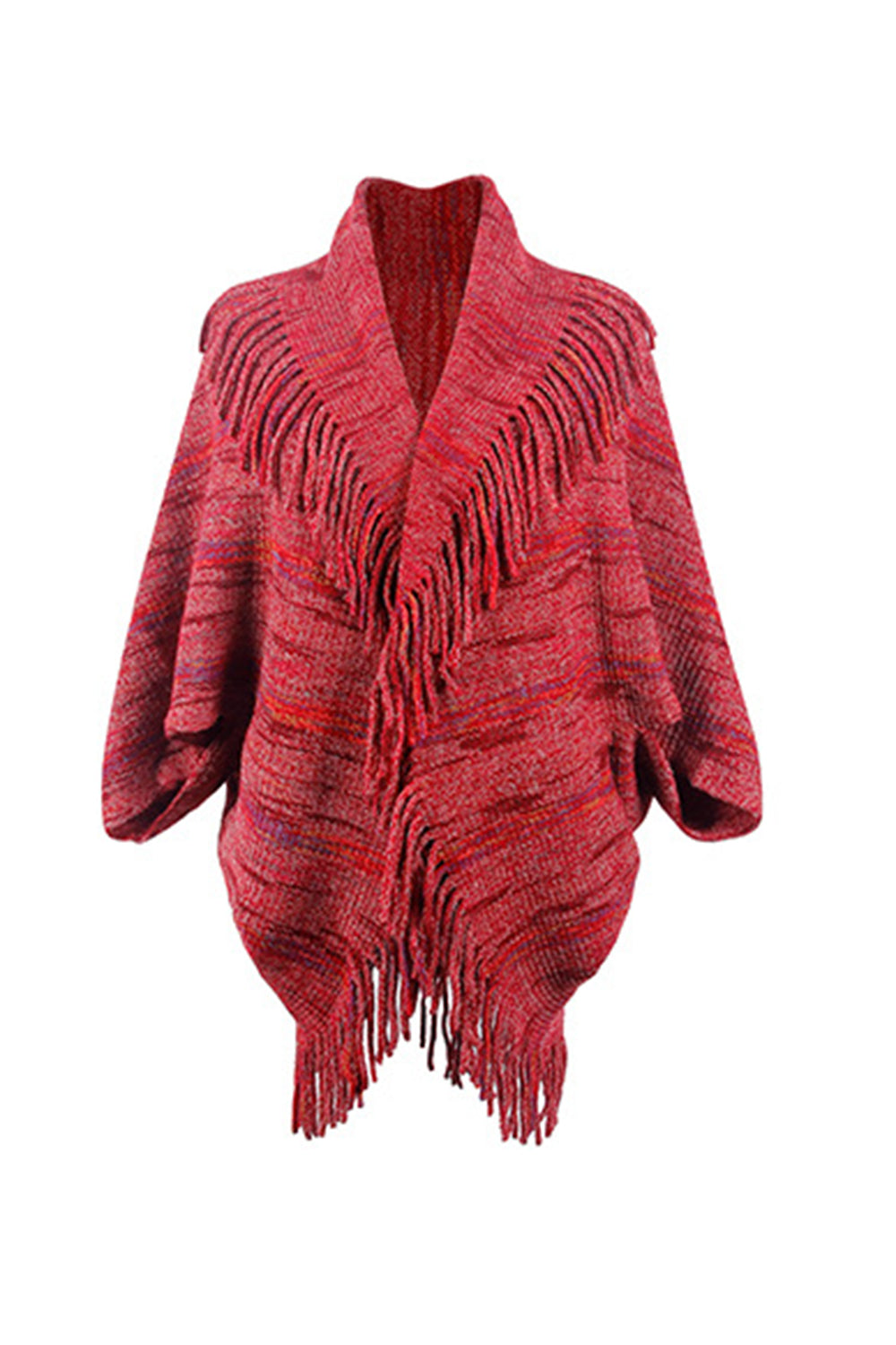 Marlowe Versailles — Fringe Detail Printed Poncho, alternate view 9
