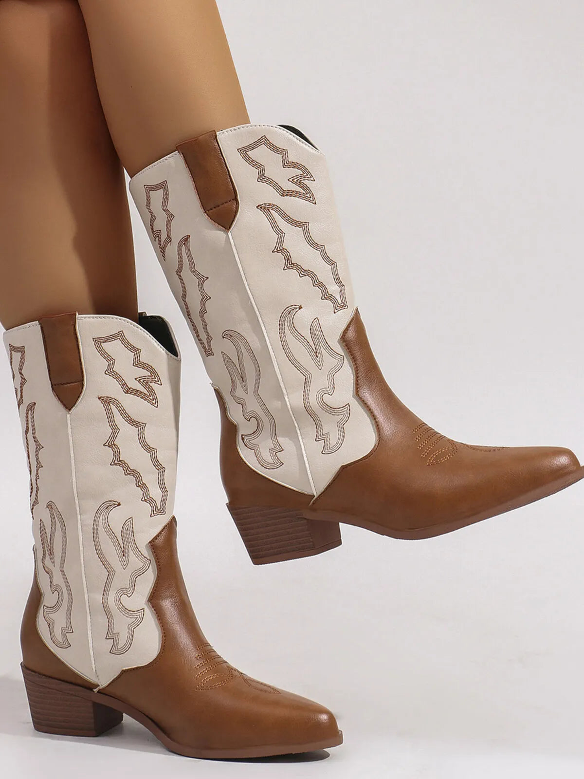 True Vallière — Point Toe Block Heels Boots Fashion Footwear, alternate view 5