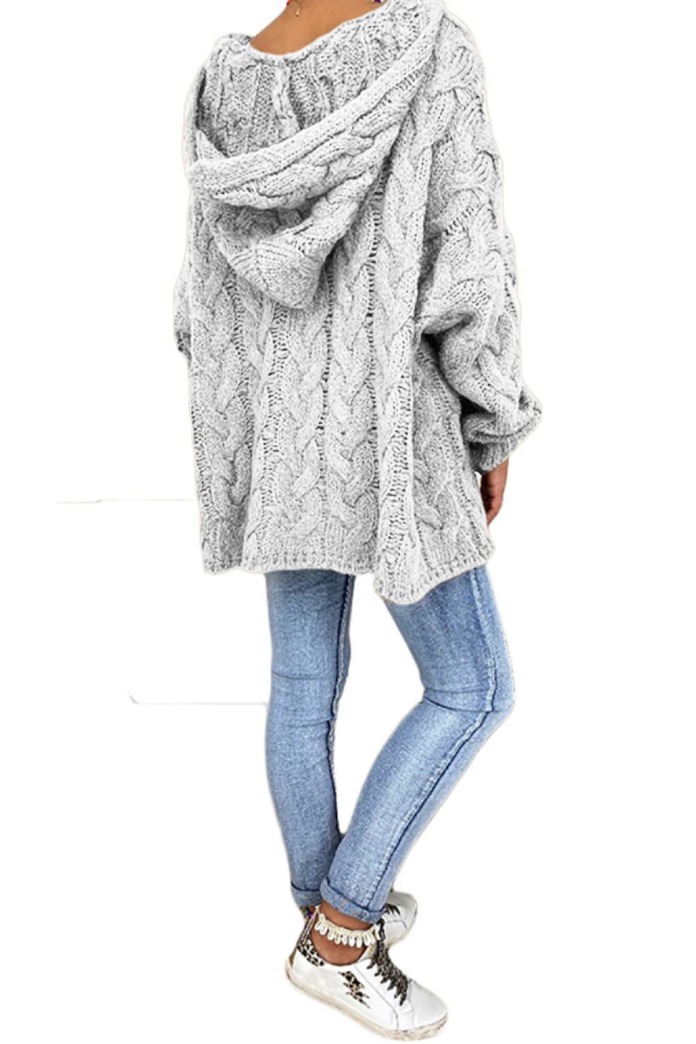 Winter Rivière — Cable-Knit Hooded Sweater, alternate view 16