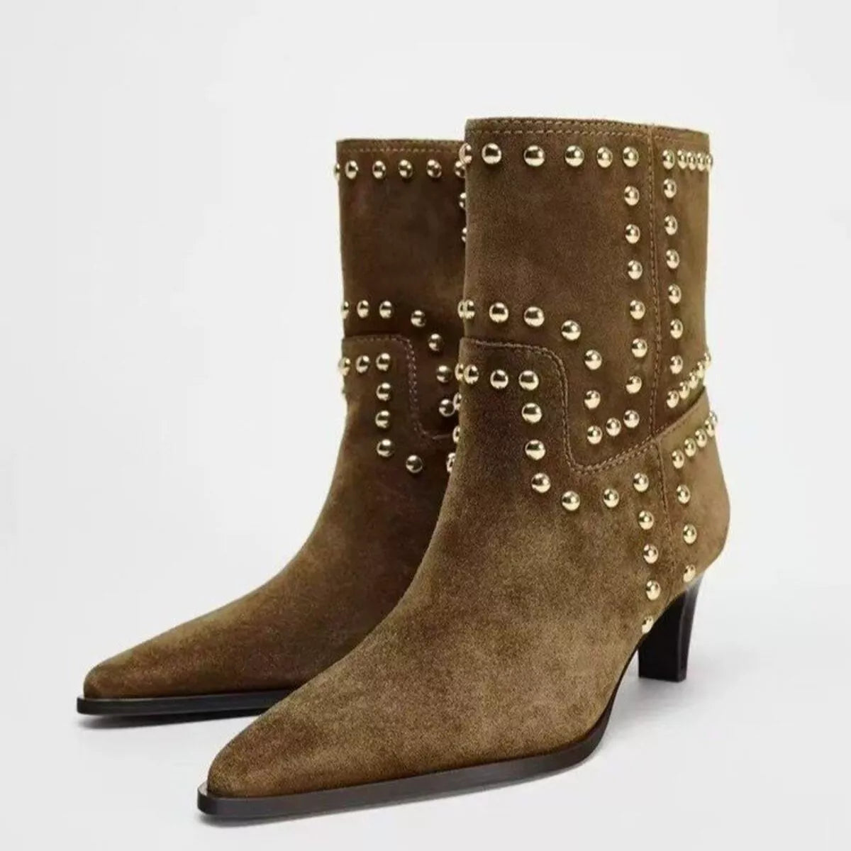 Jules Saint-Clair — Point Toe Kitten Heels Boots Fashion Footwear, alternate view 3