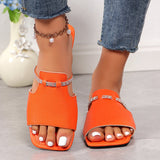 Fashion Rhinestone Strap Design Sandals Summer New Square Toe Low Heel Slippers For Women Slides Casual Beach Shoes - Opulent EmpireFashion Rhinestone Strap Design Sandals Summer New Square Toe Low Heel Slippers For Women Slides Casual Beach ShoesOpulent Empire4