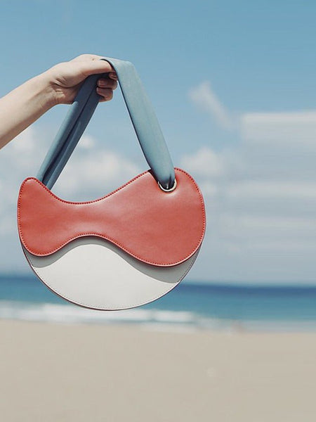 Fashionable Personality Color-blocking Crescent Semicircular Single Shoulder Bag - Opulent Empire