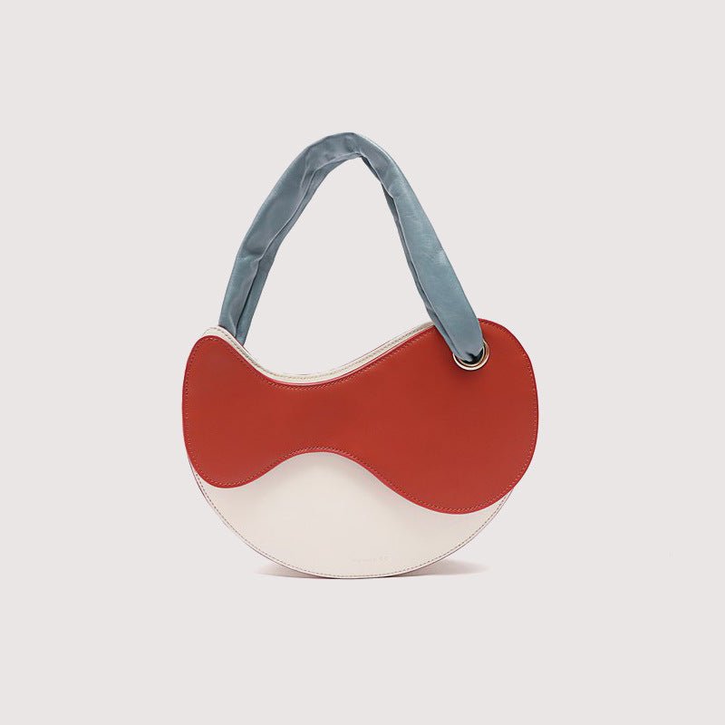 Fashionable Personality Color-blocking Crescent Semicircular Single Shoulder Bag - Opulent Empire