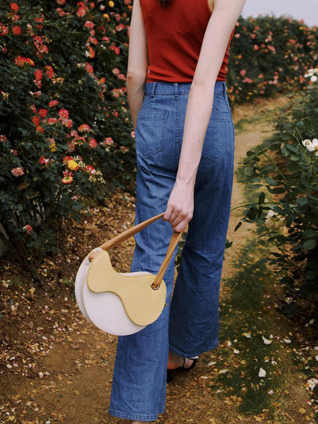 Fashionable Personality Color-blocking Crescent Semicircular Single Shoulder Bag - Opulent Empire