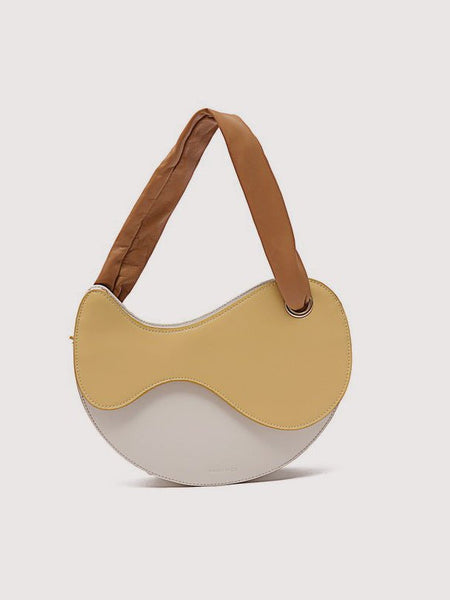 Fashionable Personality Color-blocking Crescent Semicircular Single Shoulder Bag - Opulent Empire